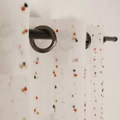 Ösenvorhang Voile Längsstreifen Pünktchen bunt 135x260cm