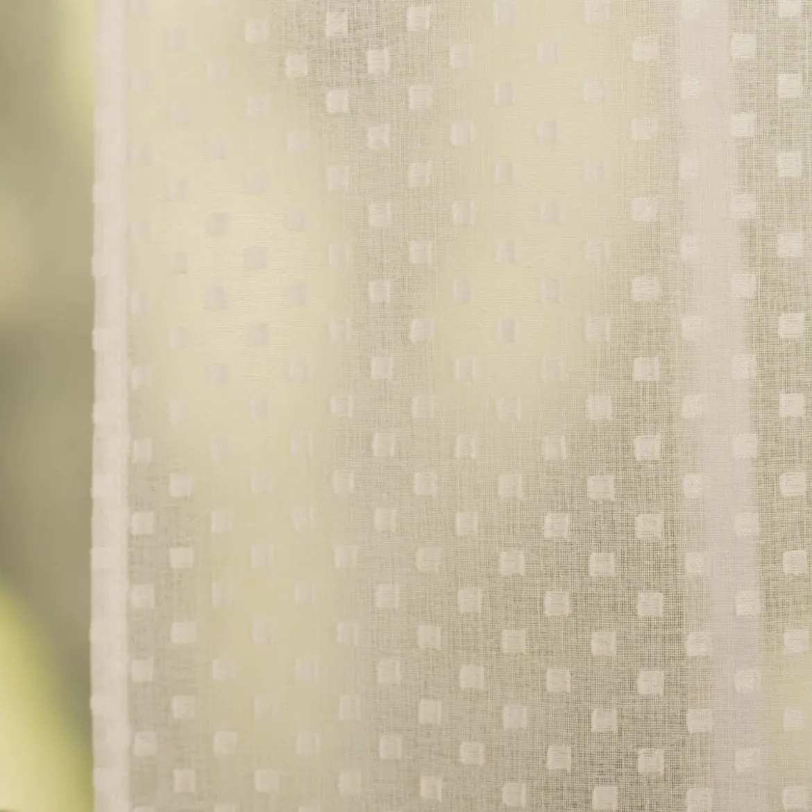 Ösenvorhang Voile Scherli Rechtecke weiß 135x260 cm – transparenter Vorhang
