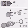 Serie Boston Endstücke Match 2 Stück Ø16mm edelstahl-optik