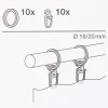 Serie Boston Flachringe Ø33mm 10 Stück inkl. Haken Ø16mm edelstahl-optik