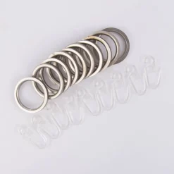 Serie Boston Flachringe Ø33mm 10 Stück inkl. Haken Ø16mm edelstahl-optik