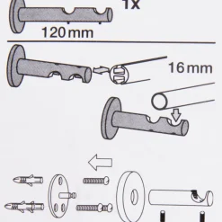 Serie Boston 2-Lauf Träger Stange oder Profil Ø16mm edelstahl-optik