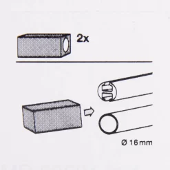 Serie Boston / London Endstücke NEXT Cap 2 Stück Ø16mm edelstahl-optik