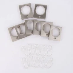 Serie Boston Ringe Rechteck NEXT Ø23mm 10 Stück inkl. Haken Ø16mm edelstahl-optik