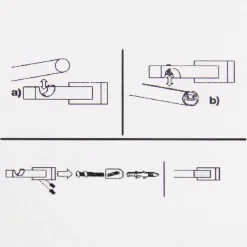 Serie Boston Träger lang NEXT Stange oder Profil Ø16mm edelstahl-optik