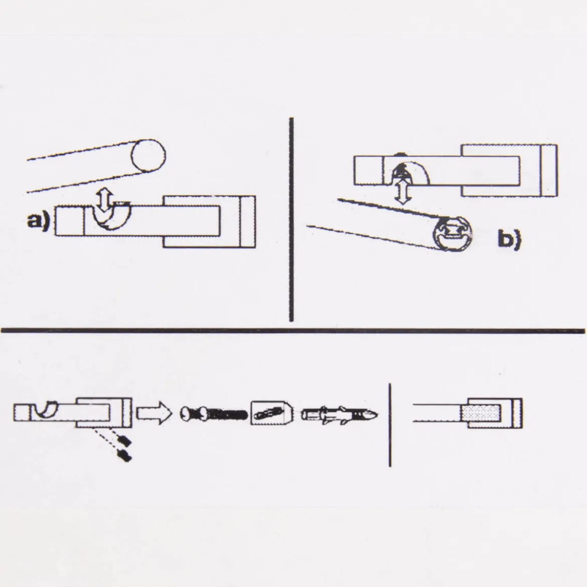 Serie Boston Träger lang NEXT Stange oder Profil Ø16mm edelstahl-optik