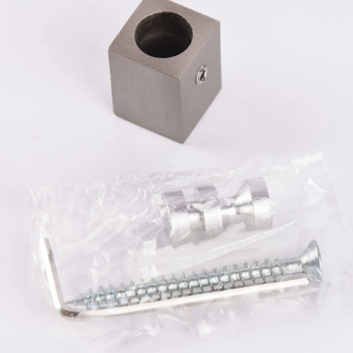 Serie London Deckenträger für eckige Profilstange 18x18mm edelstahl-optik