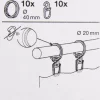 Serie LosAngeles 10 Flachringe inkl. Haken Ø20mm anthrazit