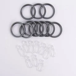 Serie LosAngeles 10 Flachringe inkl. Haken Ø20mm anthrazit