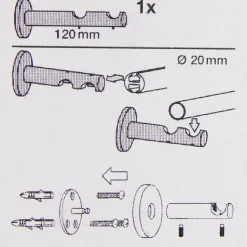 Serie LosAngeles 2-Lauf Träger lang 2xStange oder 2xProfil Ø20mm anthrazit