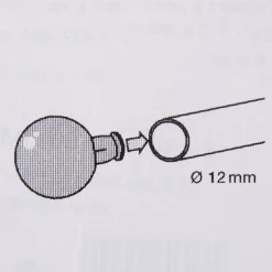 Serie Malibu Endstück Ball Ø12mm edelstahl-optik 2er Pack