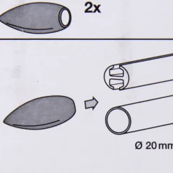 Serie NewYork Endstücke Cardo 2 Stück Ø20mm edelstahl-optik