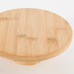 Servierplatte mit Fuß aus Bambusholz 20x7cm
