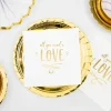 Serviette All you need is LOVE weiß goldfarbig 33x33cm 3lagig 20 Stück