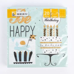 Serviette Birthday mint 33x33cm 3lagig 20 Stück