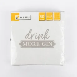 Serviette Drink more Gin weiß grau 25x25cm 3lagig 30 Stück