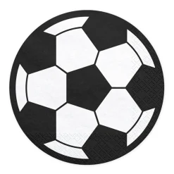 Serviette Fußball schwarz weiß 27x27cm 3lagig 20 Stück