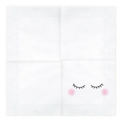 Serviette Gesicht weiß schwarz rosa 33x33cm 3lagig 20 Stück