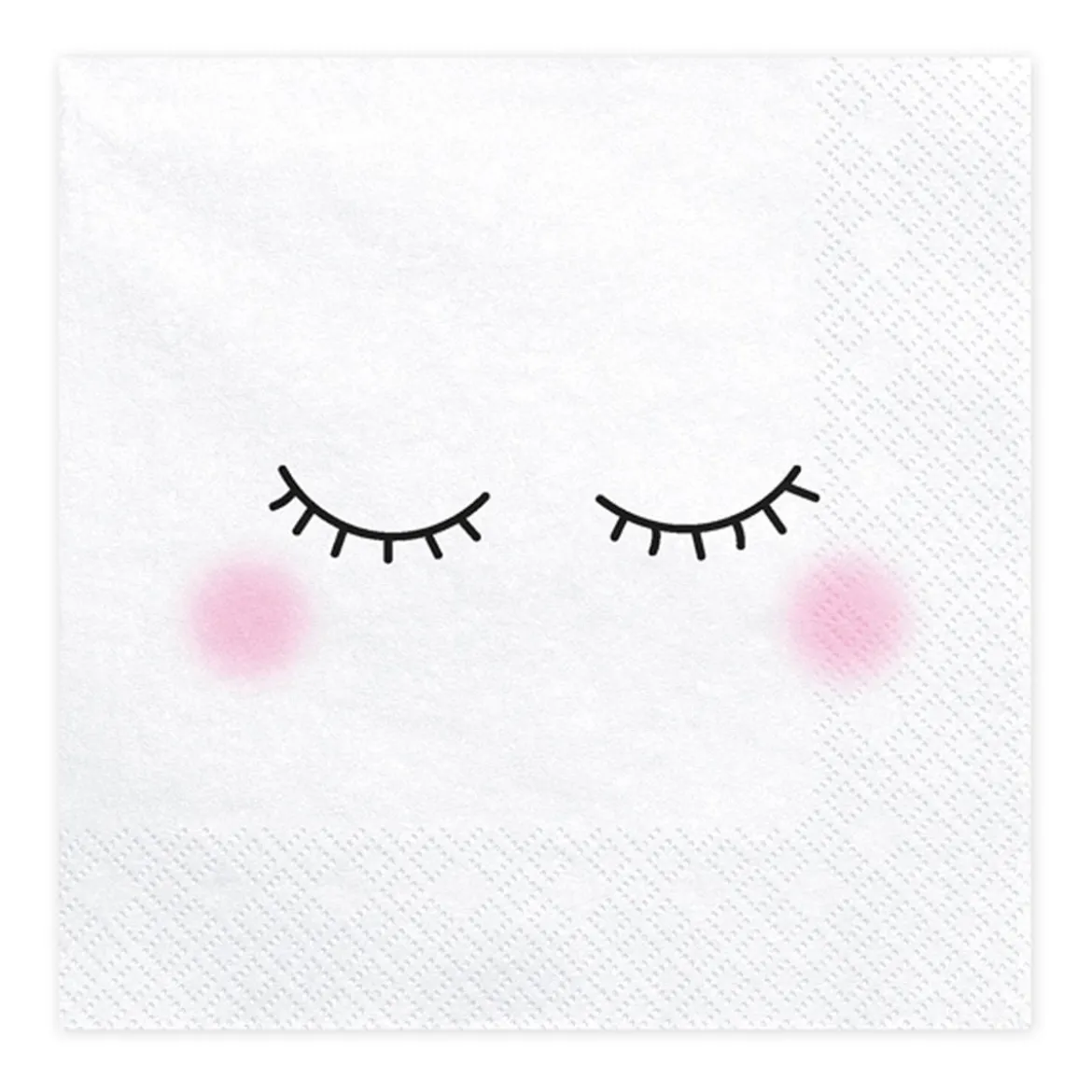 Serviette Gesicht weiß schwarz rosa 33x33cm 3lagig 20 Stück