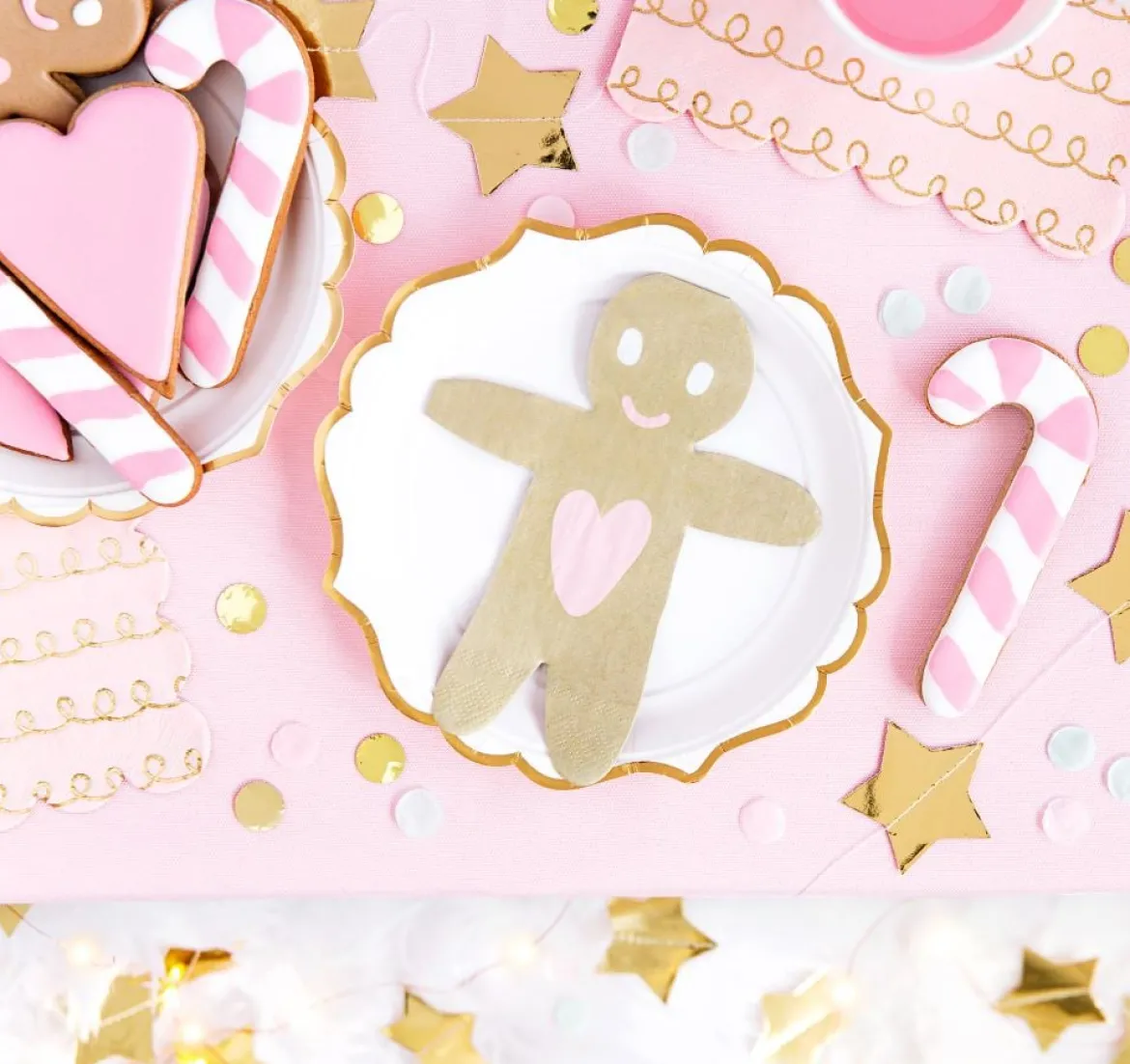 Serviette Gingerbread Man Lebkuchenmann goldfarbig 16x13cm 3lagig 20 Stück