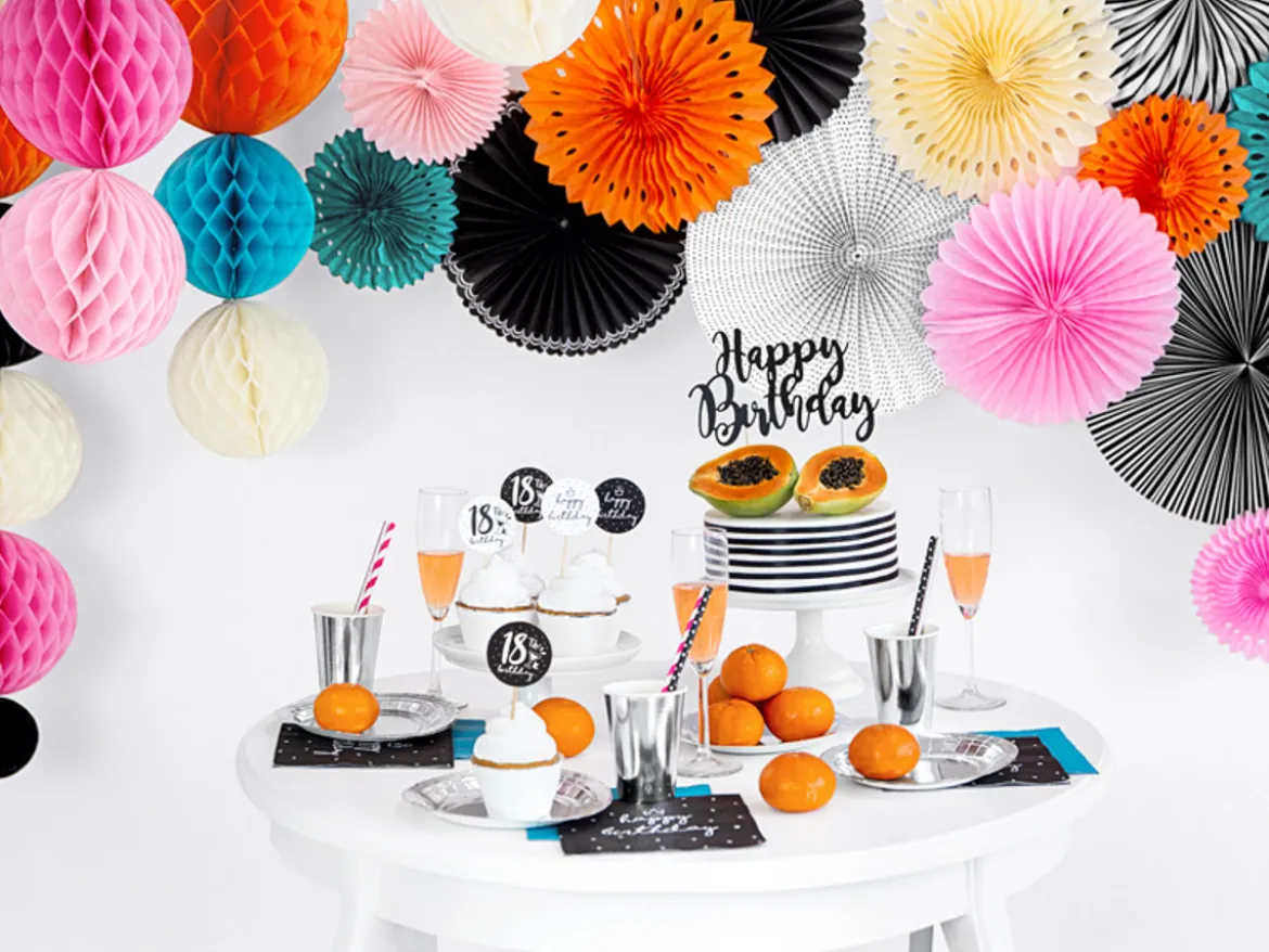 Serviette happy birthday schwarz weiß 33x33cm 3lagig 20 Stück