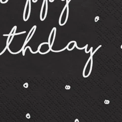 Serviette happy birthday schwarz weiß 33x33cm 3lagig 20 Stück