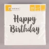 Serviette Happy Birthday weiß schwarz 33x33cm 3lagig 20 Stück
