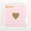 Serviette Herz Streifen rosa 33x33cm 3lagig 20 Stück