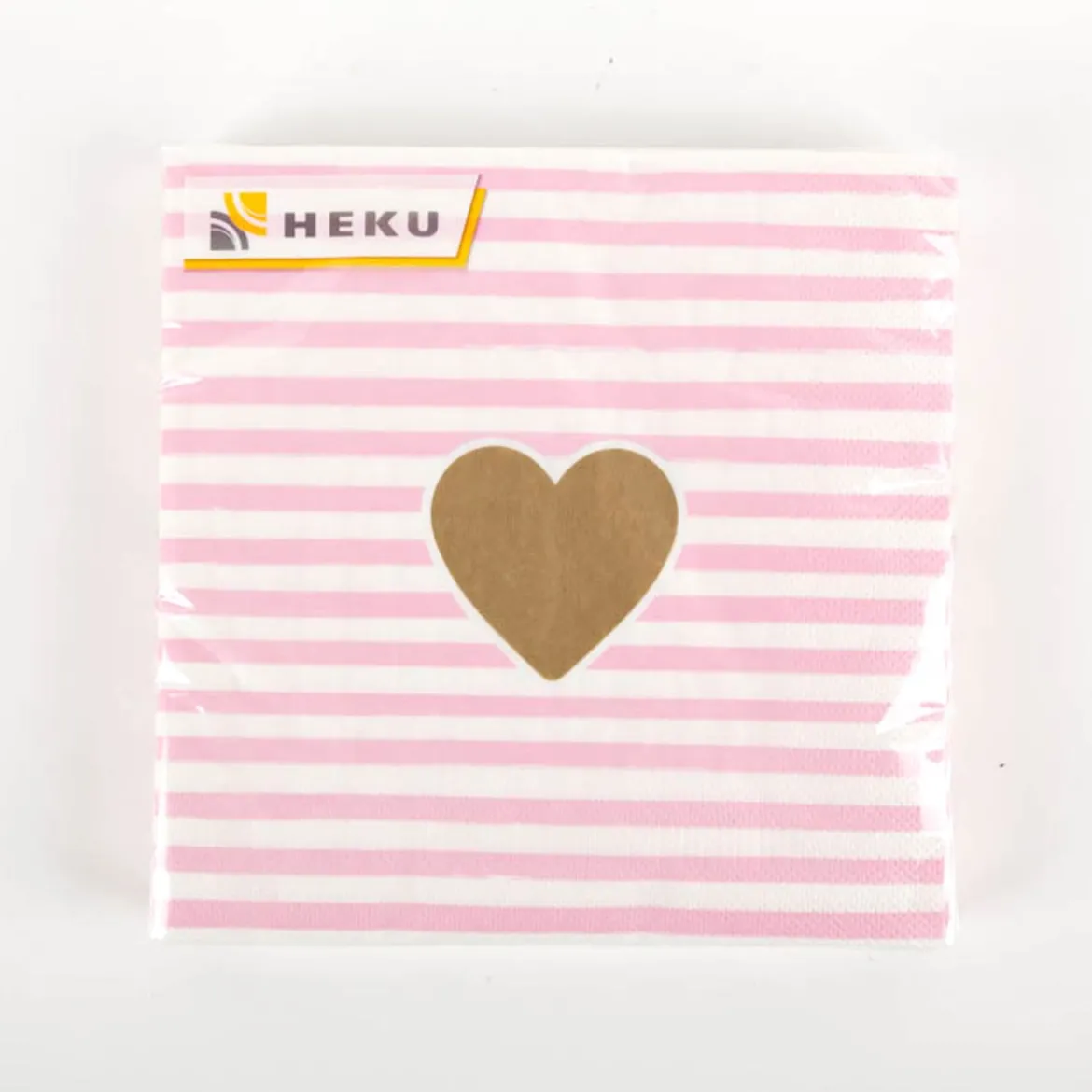 Serviette Herz Streifen rosa 33x33cm 3lagig 20 Stück