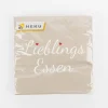 Serviette Lieblingsessen beige weiß rot 33x33cm 3lagig 20 Stück