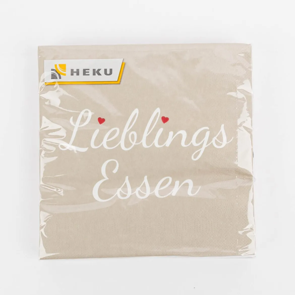 Serviette Lieblingsessen beige weiß rot 33x33cm 3lagig 20 Stück