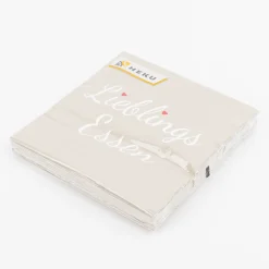 Serviette Lieblingsessen beige weiß rot 33x33cm 3lagig 20 Stück