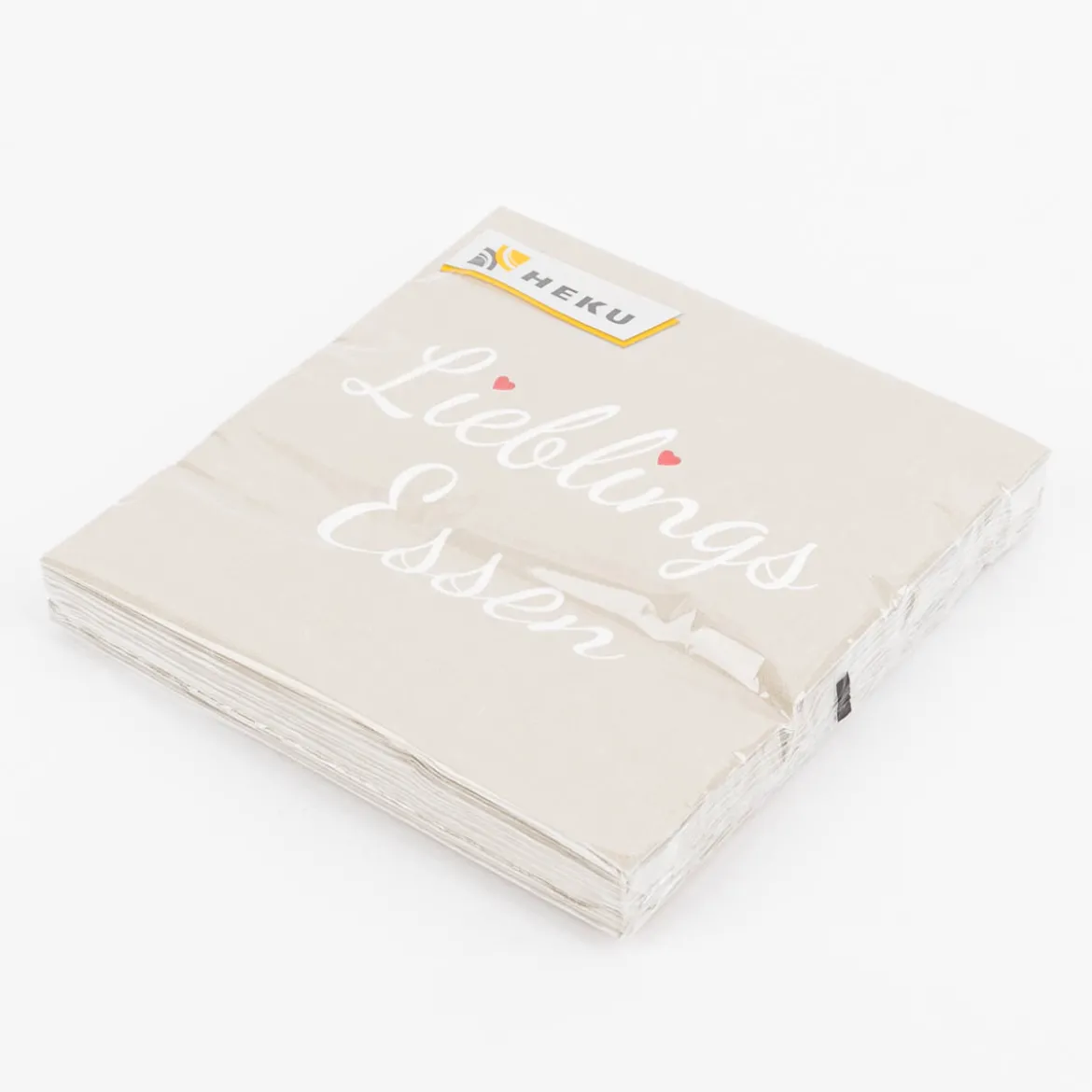 Serviette Lieblingsessen beige weiß rot 33x33cm 3lagig 20 Stück