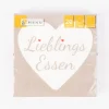 Serviette Lieblingsessen Herz taupe weiß rot 33x33cm 3lagig 20 Stück