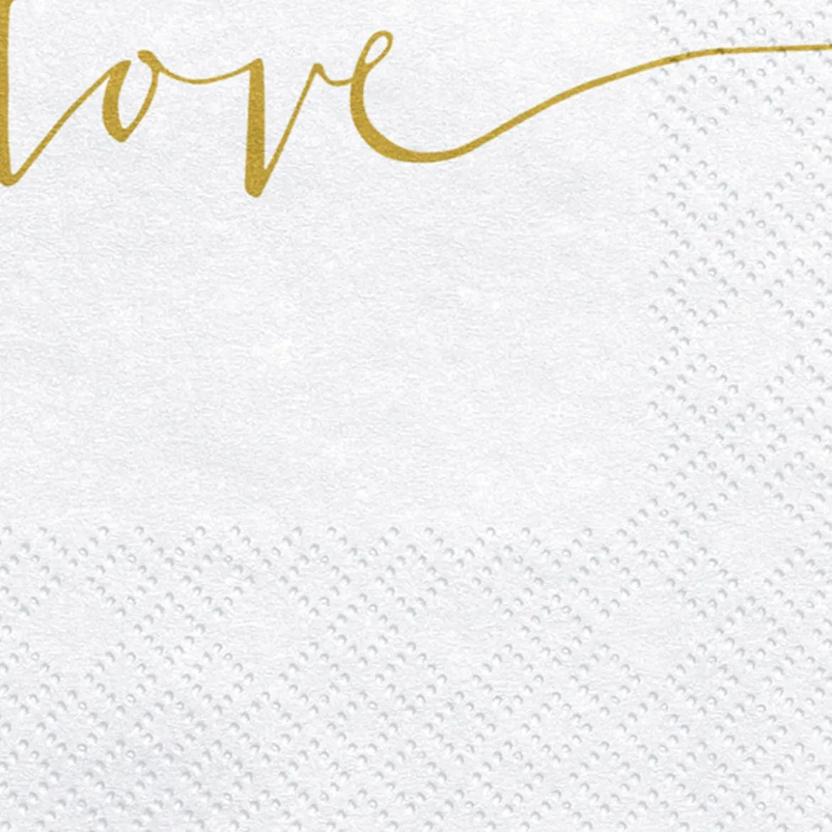 Serviette love weiß gold 33x33cm 3lagig 20 Stück