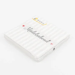 Serviette Mädelsabend gestreift grau weiß rot 33x33cm 3lagig 20 Stück