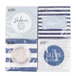 Servietten Glück ahoi Schiff blau weiß 33x33cm 3lagig 20 Stück von La Vida