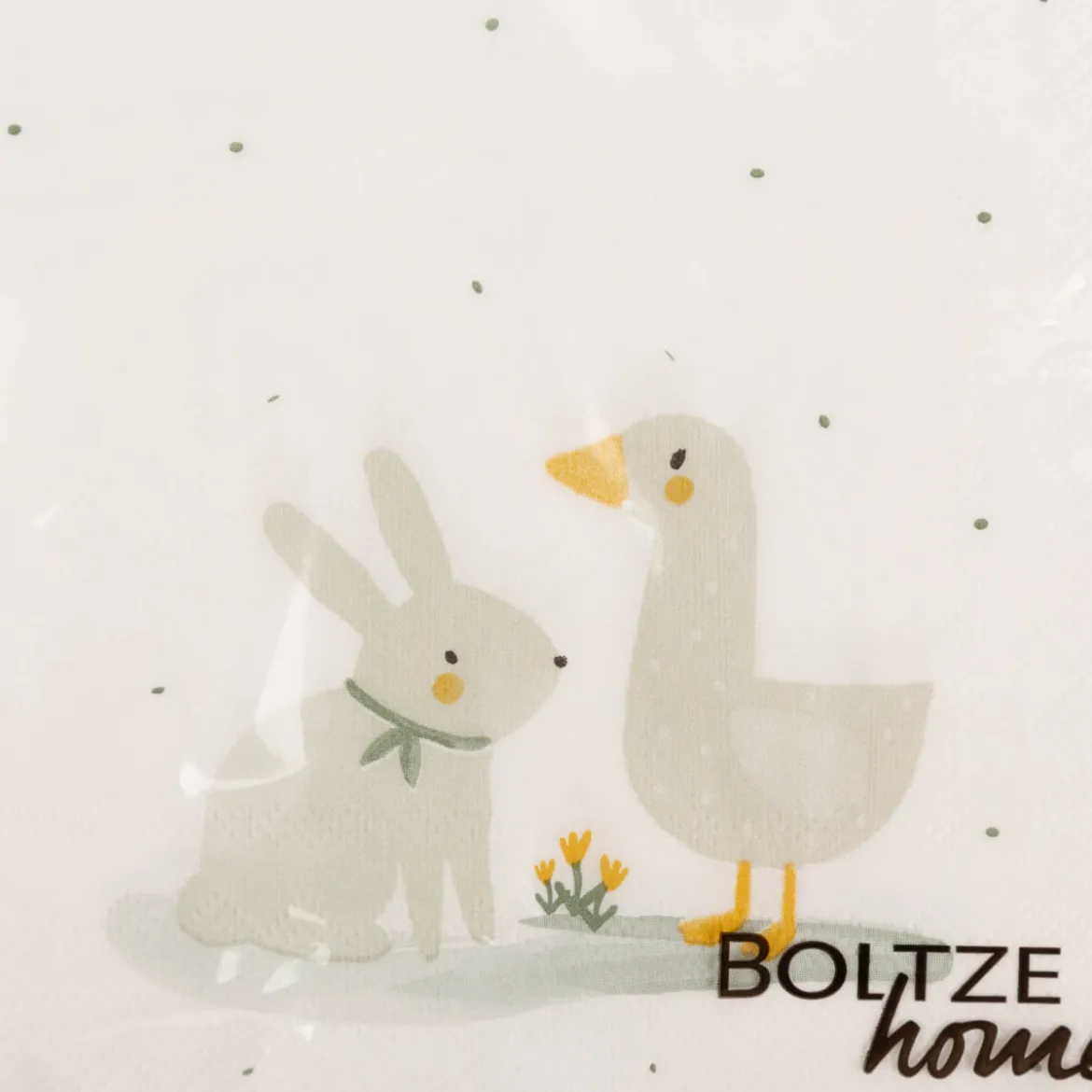 Servietten Hase und Gans 20 Stk 3-lagig 33x33cm FSC Papier von Boltze