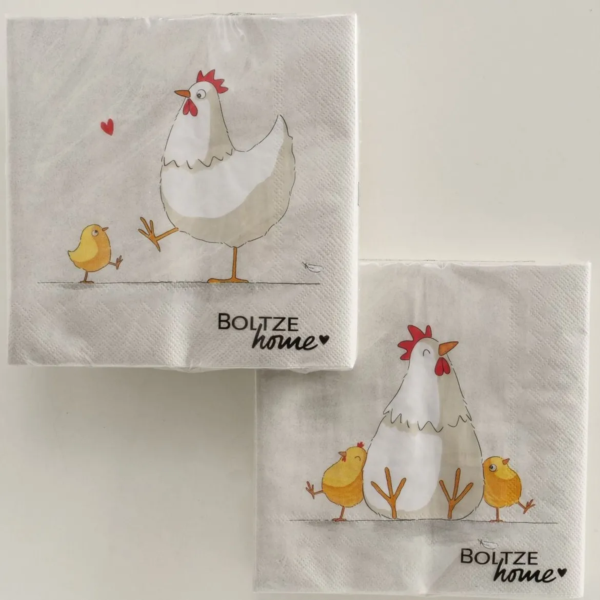 Servietten Henne und Küken 20 Stk 3-lagig 33x33cm FSC Papier von Boltze