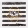 Servietten Magic Streifen Auge 20 Stück schwarz weiß goldfarbig verschiedene Motive 33x33cm