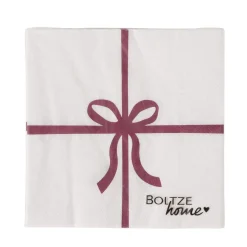 Servietten mit roter Schleife 20 Stk 3-lagig 33x33cm FSC Papier von Boltze