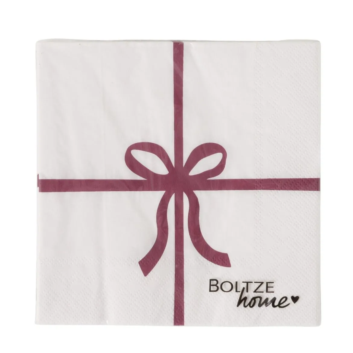 Servietten mit roter Schleife 20 Stk 3-lagig 33x33cm FSC Papier von Boltze