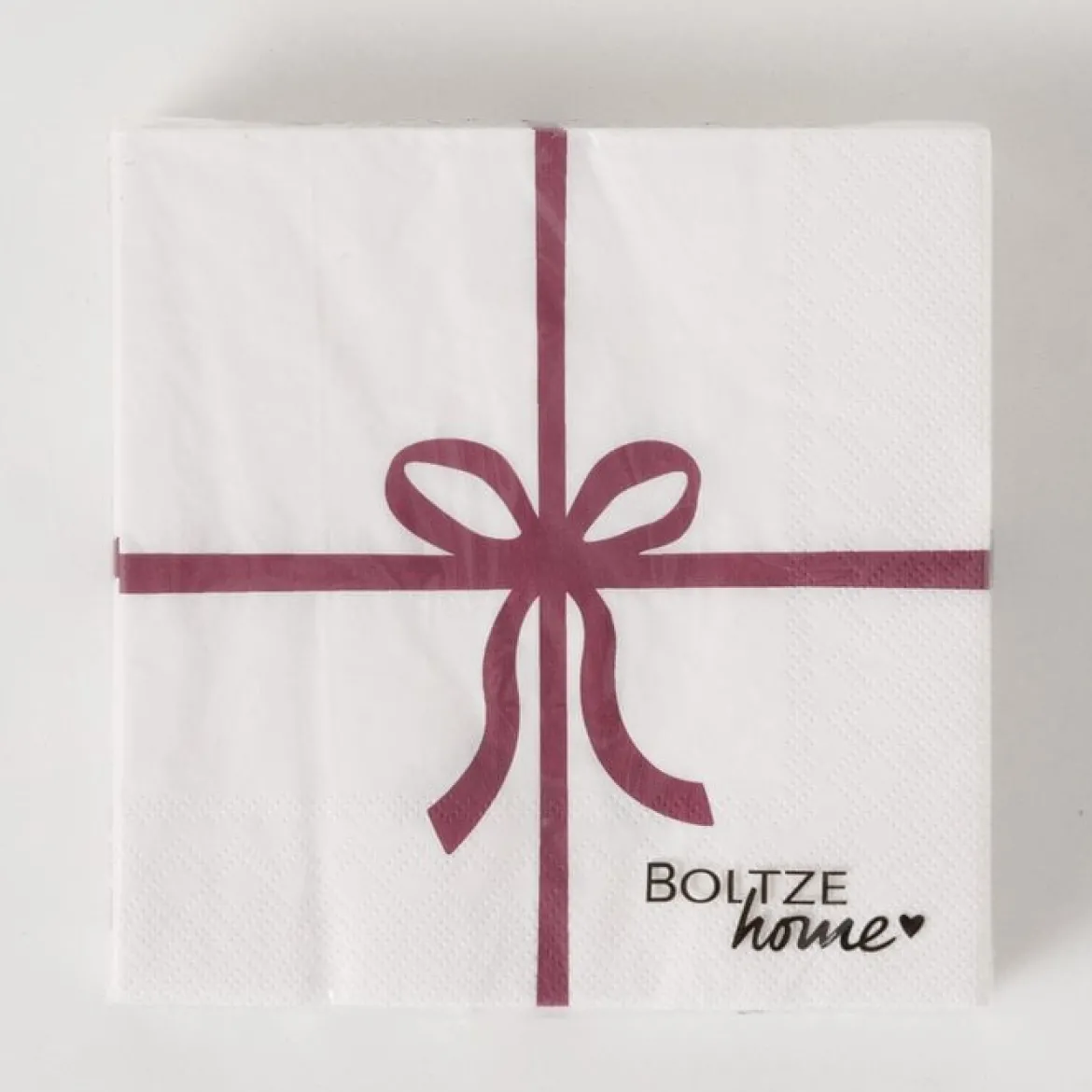 Servietten mit roter Schleife 20 Stk 3-lagig 33x33cm FSC Papier von Boltze