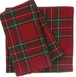 Servietten Schottenkaro rot grün 40x40cm im 4er Set