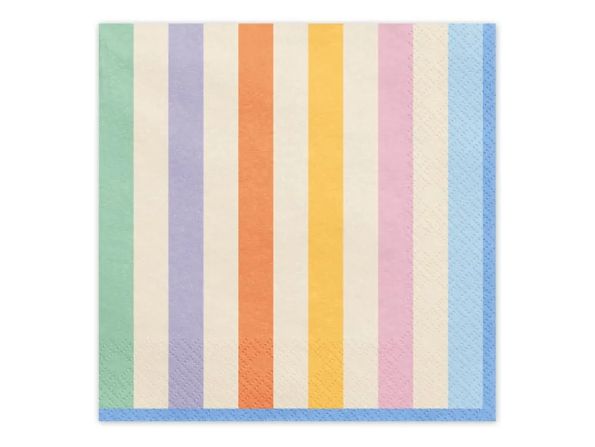 Servietten Streifen bunt 33x33cm 20 Stück