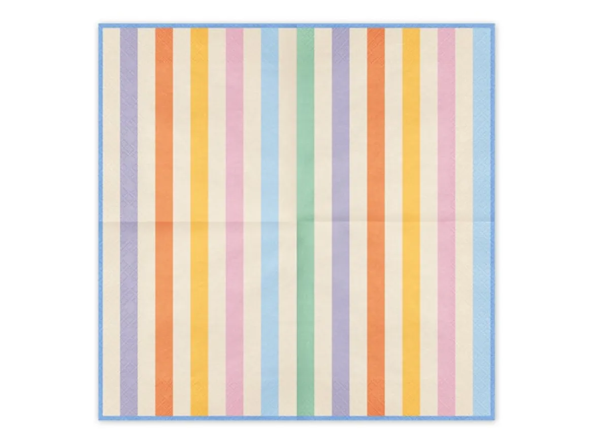 Servietten Streifen bunt 33x33cm 20 Stück