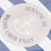Servietten Zuhause ist, wo der Anker fällt Streifen Anker blau beige weiß 33x33cm 3lagig 20 Stück von La Vida