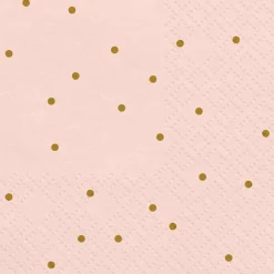 Serviette Pünktchen rosa goldfarbig 33x33cm 3lagig 20 Stück