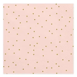 Serviette Pünktchen rosa goldfarbig 33x33cm 3lagig 20 Stück