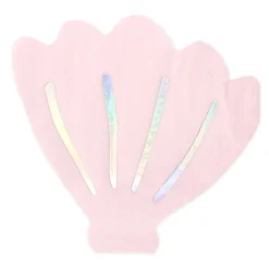 Serviette Seashell Muschelform rosa silerfarbig 3lagig 20 Stück